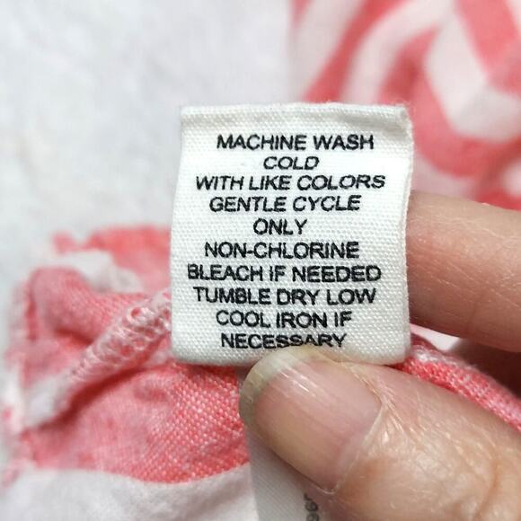 ady p Women's Pink and White Linen Blend Multi-Striped High Waisted Shorts - Picture 5 of 5